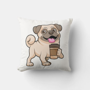 Coussin Carlin avec café pour aller