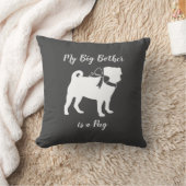 Coussin Carlin Chien Baby shower Gris Chiot Chien Neutre G (Couverture)