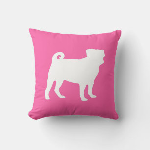 Coussin Carlin chien Baby shower rose chiot fille