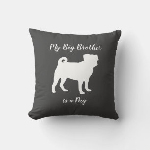 Coussin Carlin Chien Silhouette Gros frère