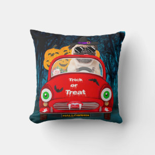 Coussin Carlin Chien voiture voiture effrayant Halloween
