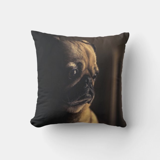 Coussin Carlin Profond Dans La Pensée (Recto)