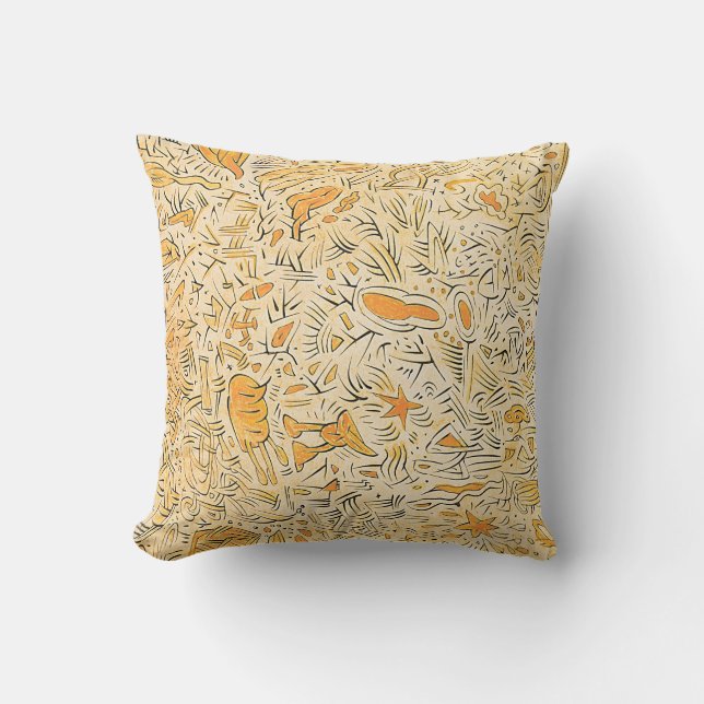 Coussin Carlos Abstrait Gold Black et Jaune Dee Flouton (Recto)