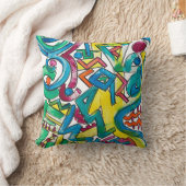 Coussin Carnaval - Art Géométrique Moderne Peint à la Main (Couverture)