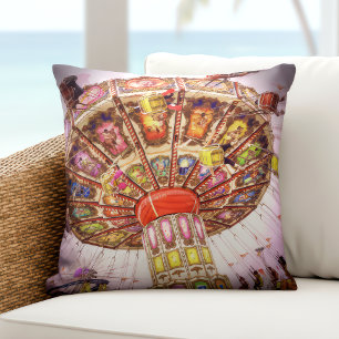 Coussin Carnaval Parc d'attractions Swing Ride Rose Photo