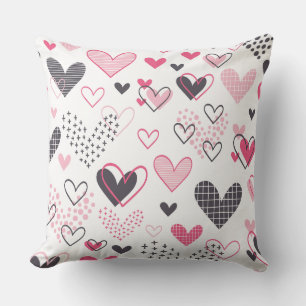 Coussin Carnet à motif de cœur géométrique moderne