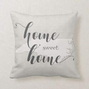 Coussin Caroline du Nord - Home Sweet Home aspect toile de