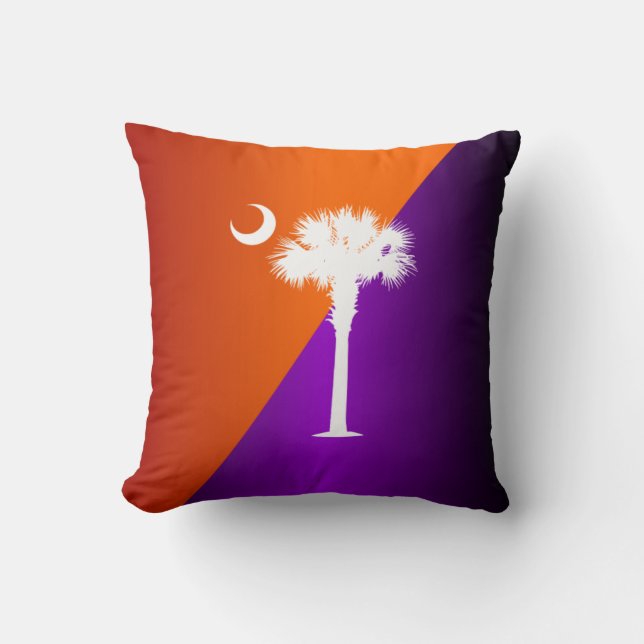 Coussin Caroline du Sud Orange & Purple (Recto)