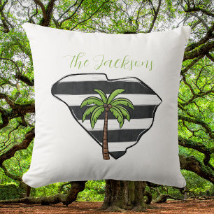 Coussin Caroline du Sud Rayé État Personnalisé Côté Océan