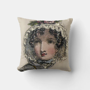 Coussin Caroline, inspirée de Jane Austen, noire, romantiq