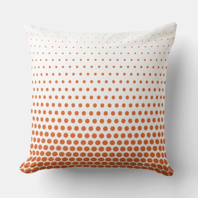 Coussin Carotte Orange Polka Dot Blanc Moderne (Recto)