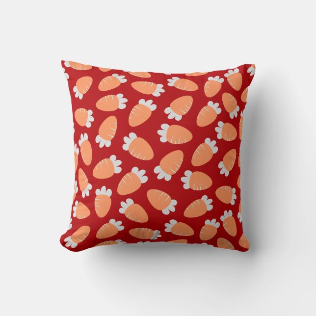 Coussin Carottes de Chubby Rouge (Recto)