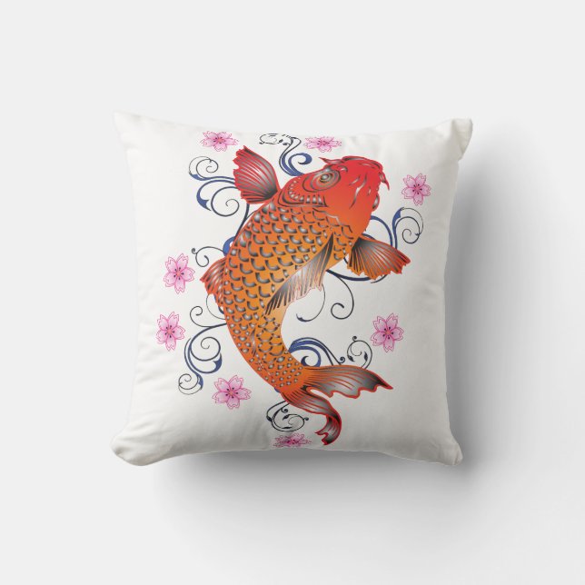Coussin Carpe florale de koi (Recto)