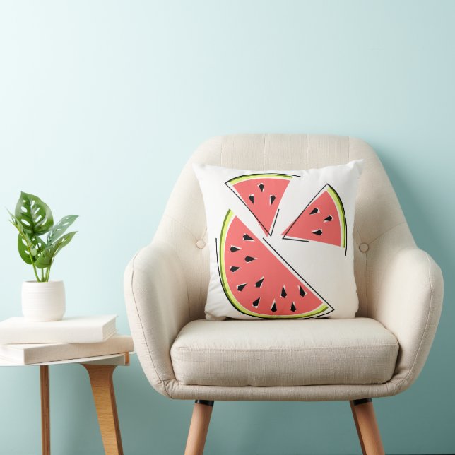 Coussin Carré à dos vert jaune de la pastèque (Chaise)