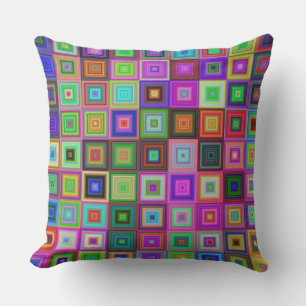 coussin carré arc-en-ciel