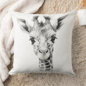 Coussin carré bébé girafe noir et blanc à jeter (Couverture)