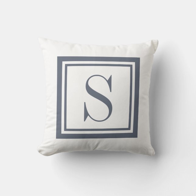 Coussin Carré classique simple Monogram Grey (Recto)