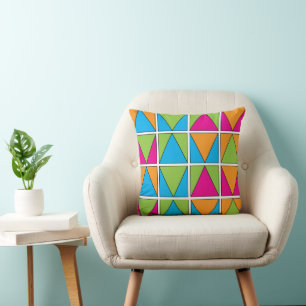Coussin Carré coloré Triangle Géométrique