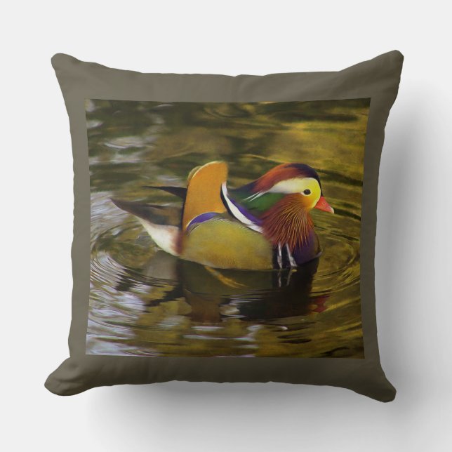 Coussin Carré couleur Mandarin Canard gris (Recto)