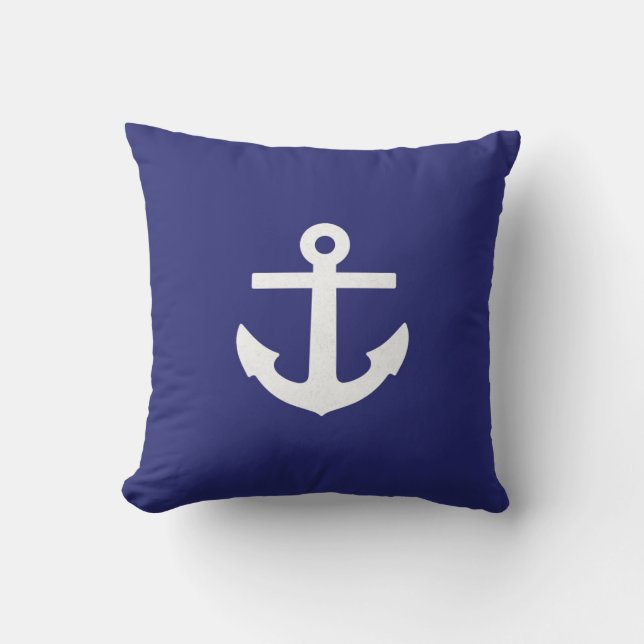 Coussin carré d'Ancre de bleu marine (Recto)