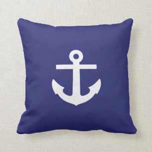 Coussin carré d'Ancre de bleu marine