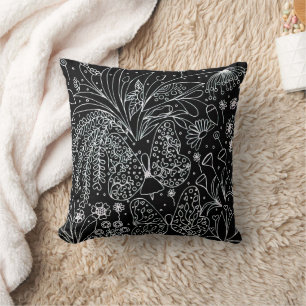 Coussin Carré d'art botanique en ligne « Whispers of Natur