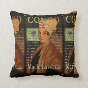 Coussin carré d'art de Marie Laveau Congo