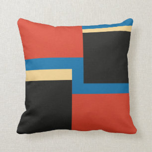 Coussin Carré de bloc de couleur géométrique moderne du