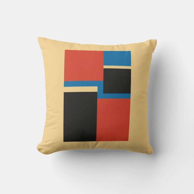 Coussin Carré de couleur géométrique moderne du milieu du  (Recto)