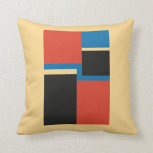 Coussin Carré de couleur géométrique moderne du milieu du