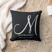Coussin Carré de la famille de Mariage de Monogramme noir  (Couverture)