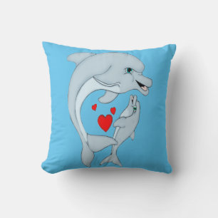 Coussin Carré de l'amour du dauphin maternel