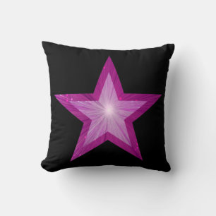Coussin Carré de l'oreiller à jetons noir rose Star