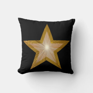 Coussin carré de l'oreiller à lancer "Gold" Star Black 'Te
