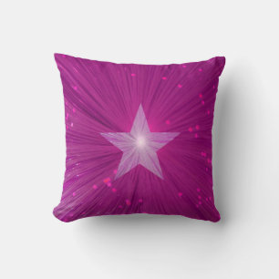 Coussin Carré de l'oreiller à lancer imprimé rose Star