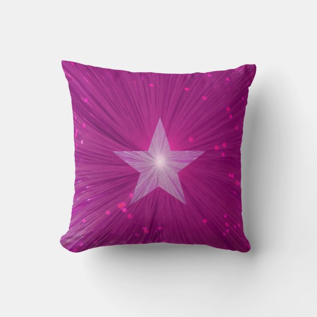Coussin Carré de l'oreiller à lancer imprimé rose Star (Recto)