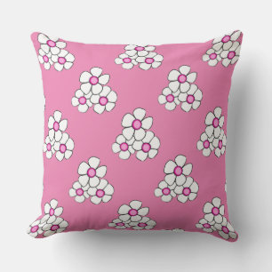 Coussin Carré de marguerite rose