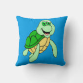 Coussin Carré de tortue rapide (Verso)