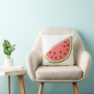 Coussin Carré de tranche de pastèque rayé