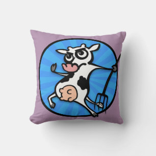 Coussin Carré DE VACHE DE DESSIN FUNNY JETER PILLOW