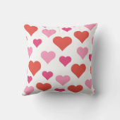 Coussin carré des Coeurs rouge et rose (Verso)