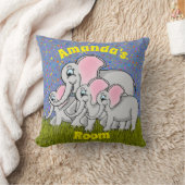 Coussin Carré des éléphants heureux (Couverture)