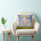 Coussin Carré des éléphants heureux (Chaise)