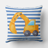 Coussin Carré d'excavateur jaune (Verso)