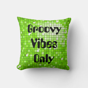 Coussin Carré d'oreiller à jetons Super vert Disco Carreau