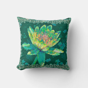 Coussin carré Eau Lily Design Vert