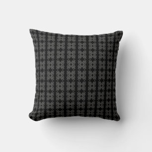Coussin Carré élégant, diamants & points en noir & gris