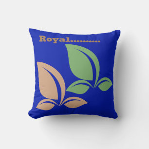 Coussin Carré Feuille Royal Blue
