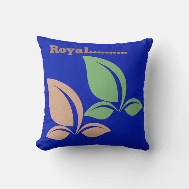 Coussin Carré Feuille Royal Blue (Recto)