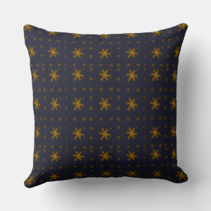 Coussin Carré floral officiel énigme marine moutarde